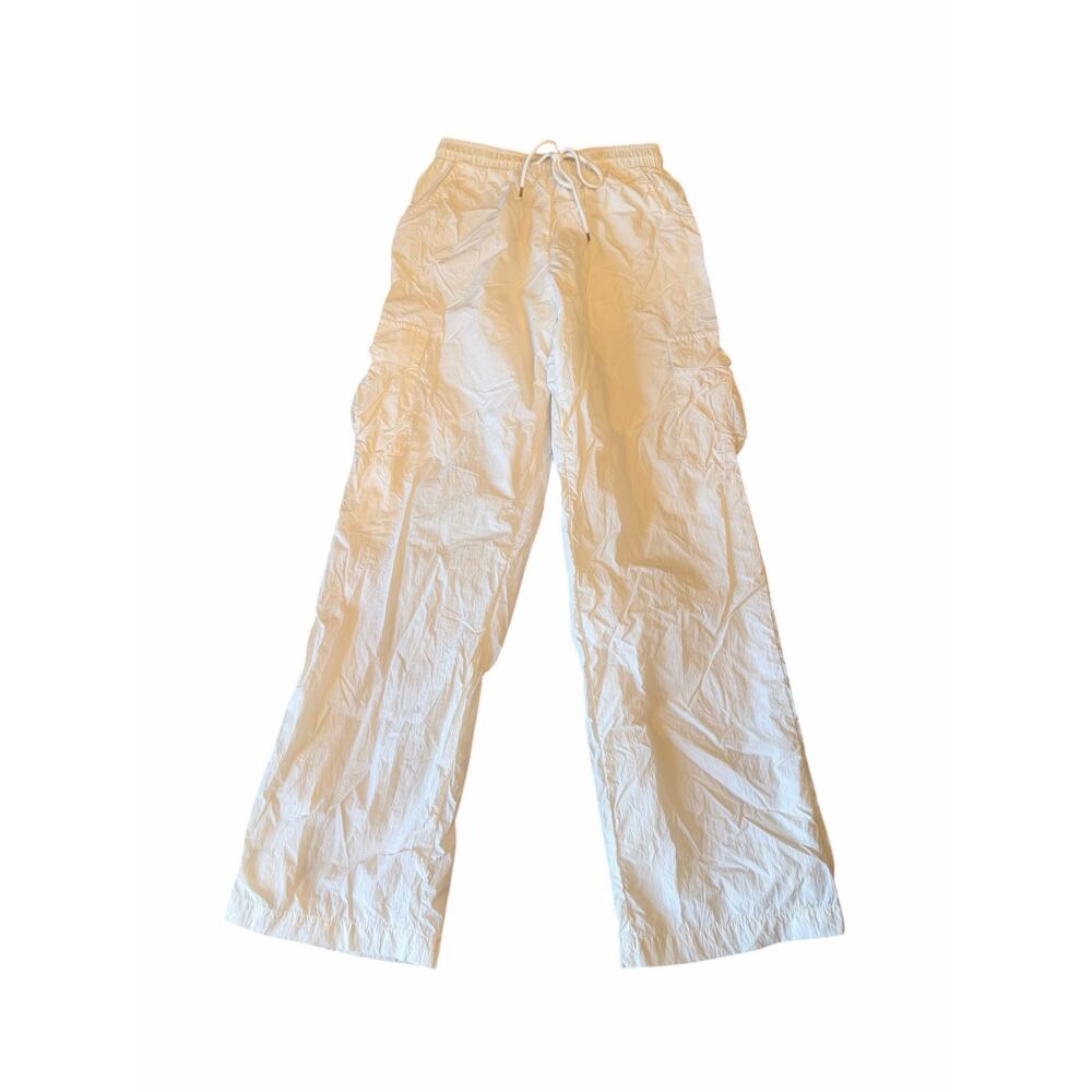 Princess Polly White Nylon Cargo Pants Women's Size 4 NWOT